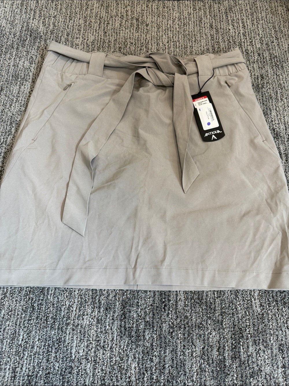 Antigua Taupe Tie-Waist Mini Skirt